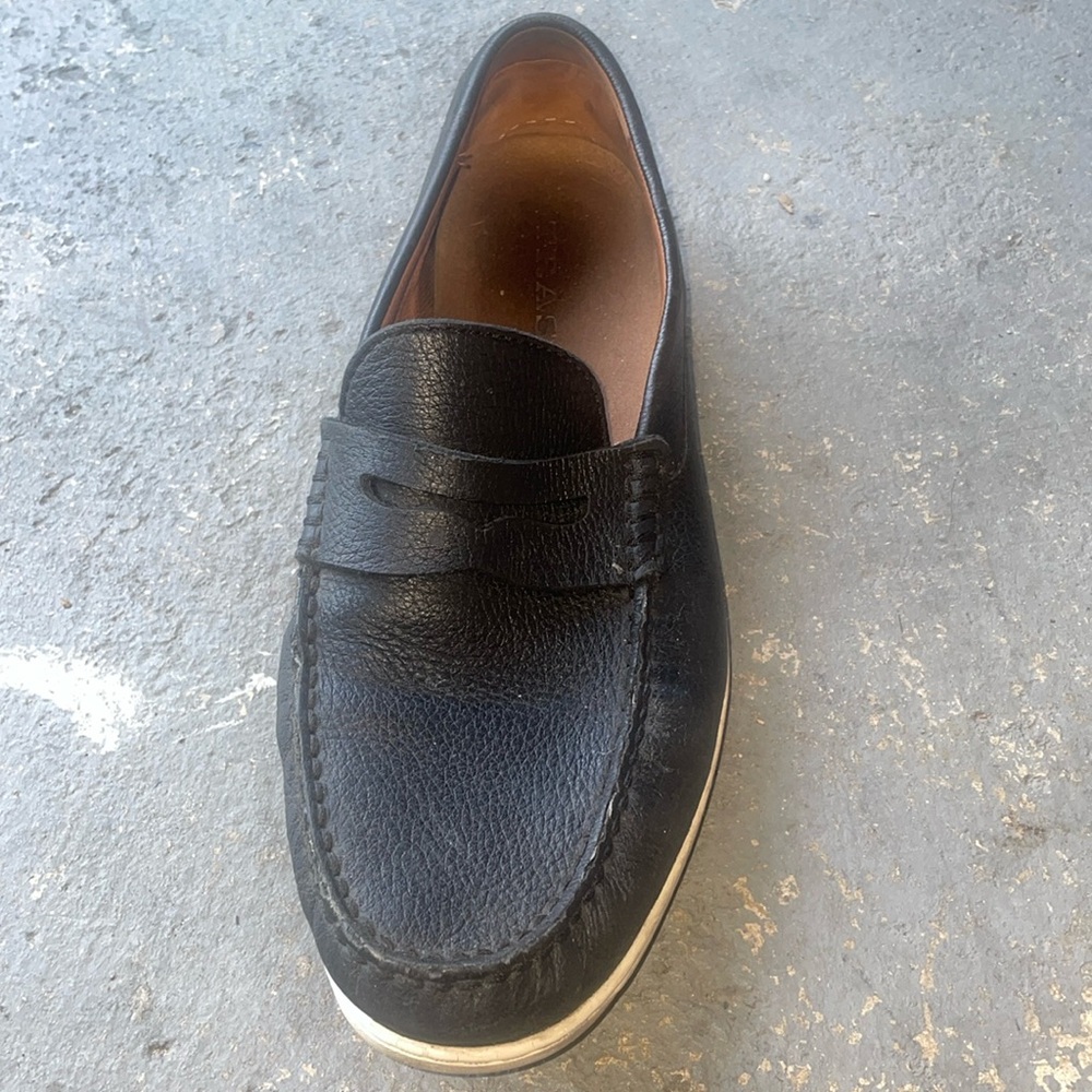 H.S. TRASK Handsewn Loafers Mens 9US black leather rubber white sole